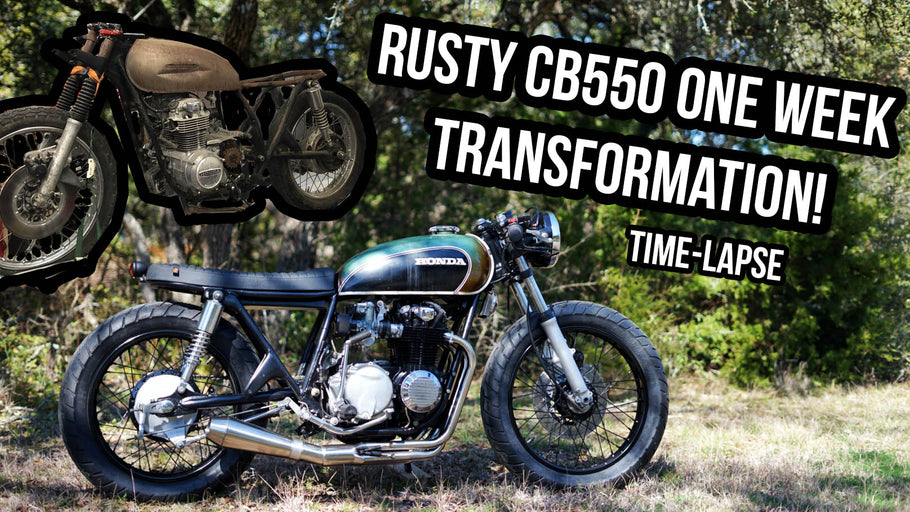 Rusty CB550 one week build time-lapse (Start to finish in 10 minutes)