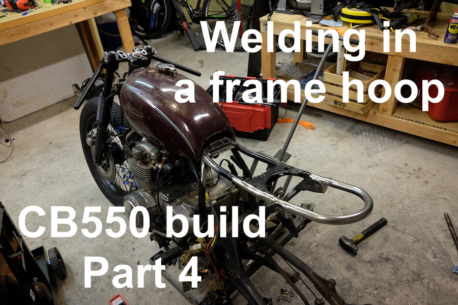 How to Build a CB550 Cafe Racer / Brat : Part 4 Welding in a Frame Hoop